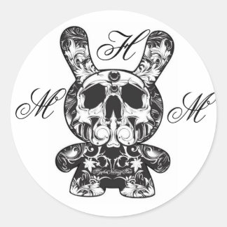 MHM ornate skeleton bunny sticker - Customised