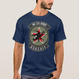 MI24 Hind Helicopter Gunship  T-Shirt