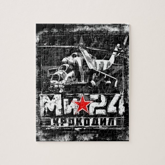 Mi-24 Soviet large helicopter Jigsaw Puzzle (Vertical)