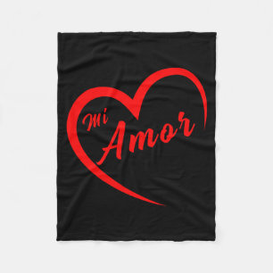 Mi Amor Valentines San Valentin Dia Del Amor Spani Fleece Blanket