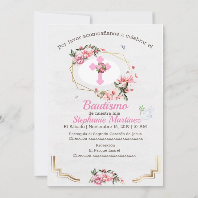Mi Bautismo Invitation (Front)