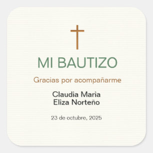 Mi Bautizo Favour Sticker Custom Baptism Label