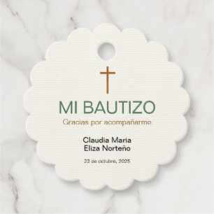 Mi Bautizo Favour Sticker Custom Baptism Tags