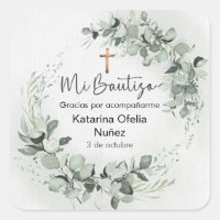 Mi Bautizo Sticker | Personalised Baptism Label