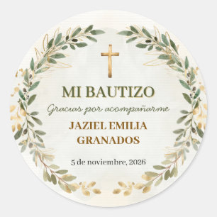 Mi Bautizo Stickers Personalised Baptism Labels