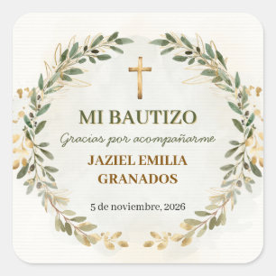 Mi Bautizo Stickers Personalized Baptism Labels