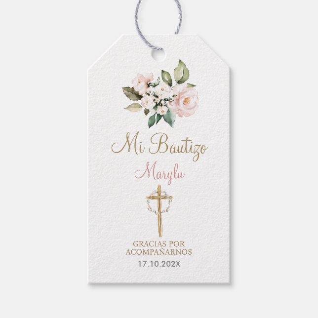 Mi Bautizo Thank you Gift Tags (Front)