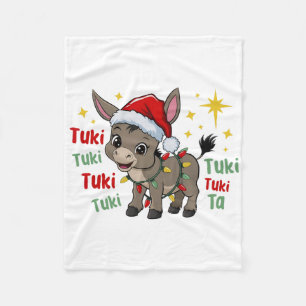 Mi Burrito Sanero Mexican Christmas Donkey Spanish Fleece Blanket