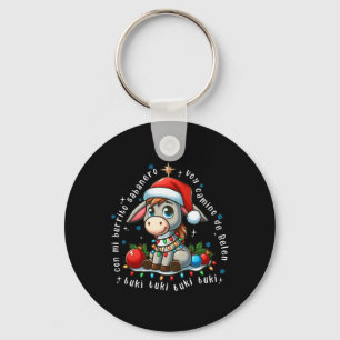 Mi Burrito Sanero Mexican Christmas Donkey Spanish Key Ring