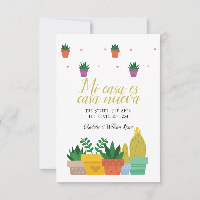 Mi casa es casa nueva New home Address Announcement (Front)