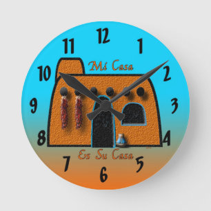 Mi Casa Es Su Casa Round Clock