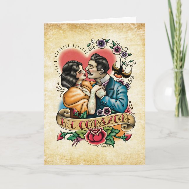 "Mi Corazon" Valentine's Day / Romance Card (Front)
