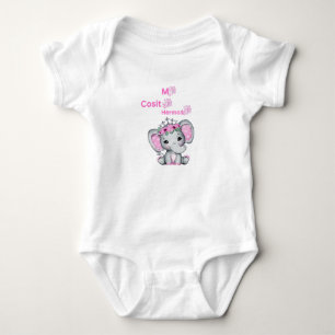 Mi cosita hermosa, Colour rosa, elefante Baby Bodysuit