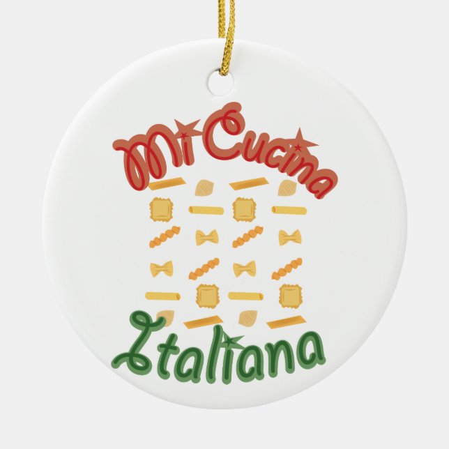 Mi Cucina Italiana Ceramic Tree Decoration (Front)