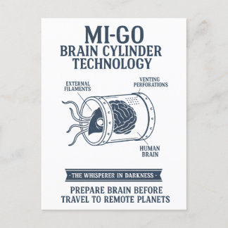Mi-Go Disguise Apparatus – Technical Blueprint Holiday Postcard