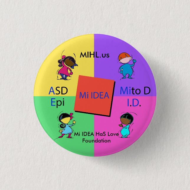 Mi IDEA HaS Love Foundation Logo Button Pin (Front)