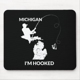 Mi Michigan Fishing Jersey Gift For Fishermen And Mouse Pad