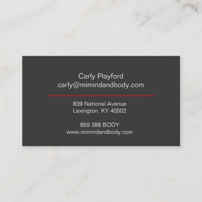 Mi mind and body business card (Front)