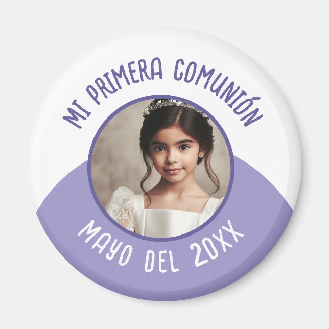 Mi primera comunión con foto recuerdo magnet (Front)