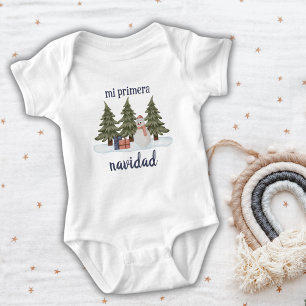 Mi Primera Navidad Árboles Muñeco Nieve y Regalos Baby Bodysuit