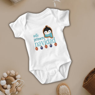 Mi Primera Navidad Galleta Pinguino y Decoraciones Baby Bodysuit