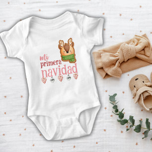 Mi Primera Navidad Galleta Reno y Decoraciones  Baby Bodysuit