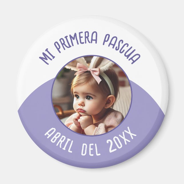 Mi Primera Pascua con Foto y Año Magnet (Front)
