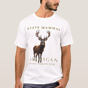 MI White Tailed Deer Design T-Shirt