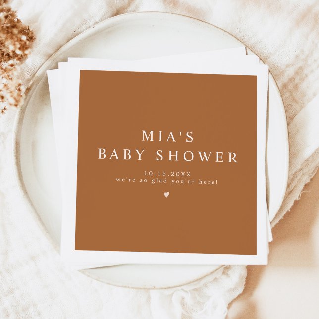 MIA Arched Boho Terracotta Baby Shower Napkin (Creator Uploaded)