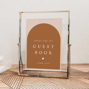 MIA Arched Burnt Orange Modern Guestbook Sign