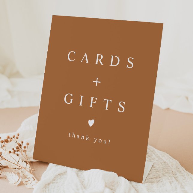 MIA Boho Terracotta Burnt Orange Cards and Gifts Pedestal Sign (Creator Uploaded)