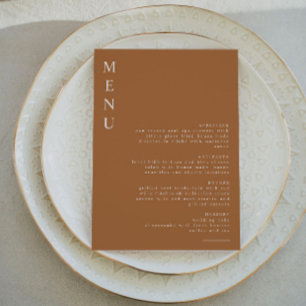 MIA Boho Terracotta Burnt Orange Minimalist Menu Invitation