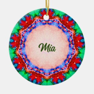 MIA ~ Christmas Plate Fractal Personalised ~ Ceramic Tree Decoration