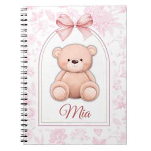 Mia   Custom Pink Teddy Bear Nursery Design  Notebook