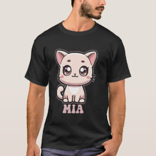 Mia Cute Kitty Cat Design for Girls Name Mia T-Shirt