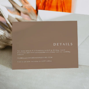 MIA Earth Tone Taupe Minimalist Boho Details Card