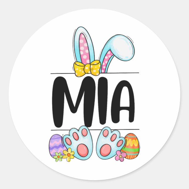 Mia Easter Bunny  Classic Round Sticker (Front)