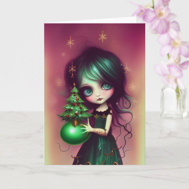Mia Illustration Christmas Card (Orchid)