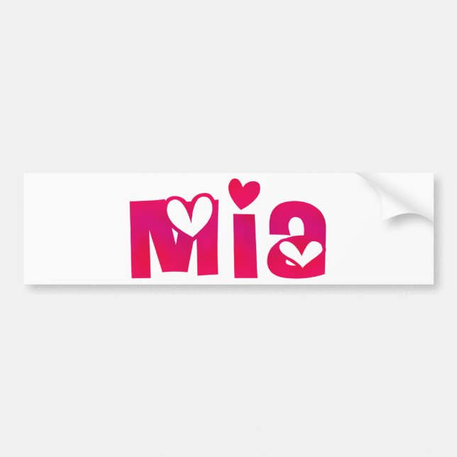 Mia in Hearts Bumper Sticker (Front)