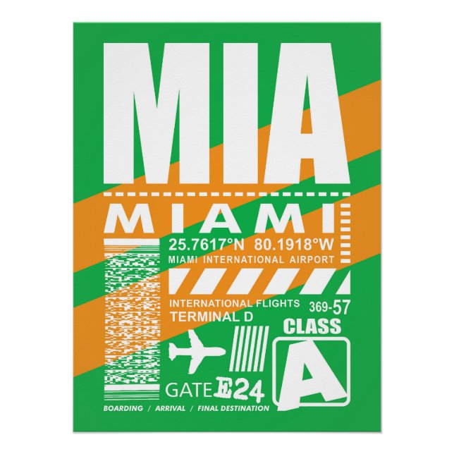MIA Miami Airport Poster (Front)