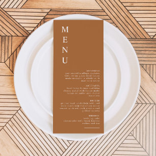 MIA Modern Boho Terracotta Burnt Orange Menu Card