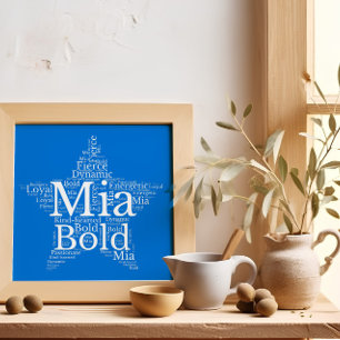 Mia Name Cloud Customisable Poster