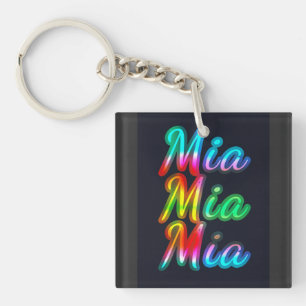 Mia Name ColorfulT-Shirt Key Ring