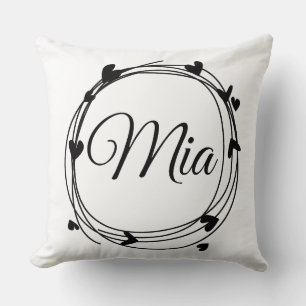 Mia name cute design cushion