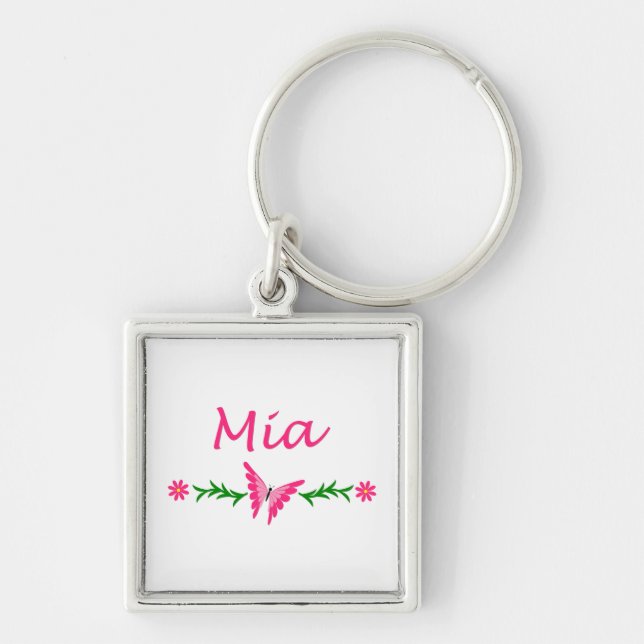 Mia (Pink Butterfly) Key Ring (Front)
