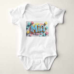 Mia written in graffiti font baby bodysuit