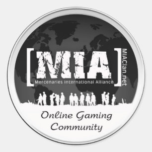 MIAClan.net High Quality Decals White/Black Classic Round Sticker