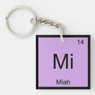 Miah Name Chemistry Element Periodic Table Key Ring