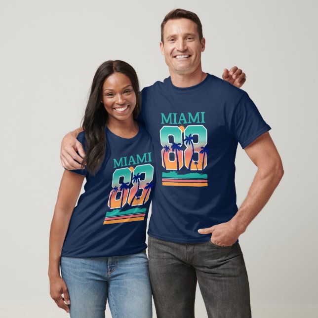 Miami 88 Retro Sunset Palm T-Shirt (Unisex)