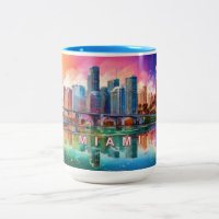 Miami Abstract Art Skyline